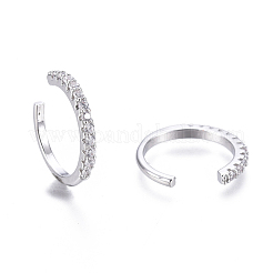 Boucles d'oreilles manchette en laiton zircon cubique transparent&nbsp;EJEW-I249-15P
