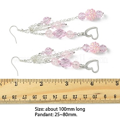 Серьги-подвески в форме сердечек из латуни EJEW-FS00042