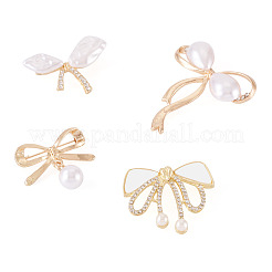 4 Stück 4 Stile Bowknot Legierung Strass Broschen für Frauen&nbsp;JEWB-TA0001-30