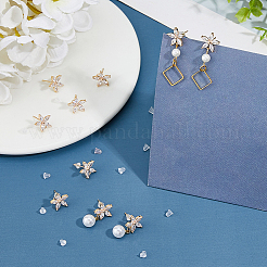 10 шт. латунные серьги-гвоздики из кубического циркония&nbsp;KK-DC0004-33