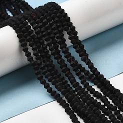 オーストリアのクリスタル曇りガラスビーズ連売りを模倣します。  グレードAA  多面カット双円錐形  ブラック  2.9~3.3x2.5mm  穴：0.7mm  約135~140個/連  38~40cm&nbsp;GLAA-F029-TM2mm-B02
