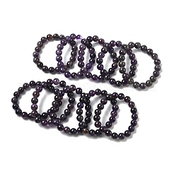 Natürlichen Amethyst Stretch-Armbänder&nbsp;X-B073-2