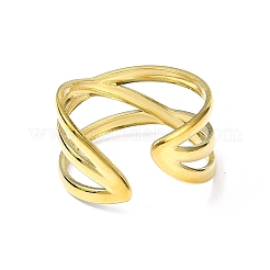 Открытое манжетное кольцо из нержавеющей стали 304 с ионным покрытием (IP) RJEW-L109-044G