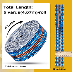 Rubans à rayures jacquard en polyester de style ethnique de 5 mètre&nbsp;SRIB-WH0011-159C