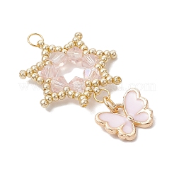 Подвески-цветы из стеклянных бусинок&nbsp;PALLOY-MZ00623-02