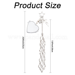Bolsa de lápiz labial portátil de acero inoxidable con adornos colgantes&nbsp;HJEW-FS00105