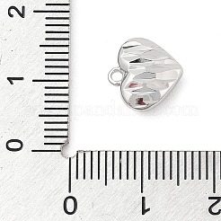 真鍮製チャーム  カドミウムフリー＆ニッケルフリー＆鉛フリー  ハート  プラチナ  11x11x4.5mm  穴：1.4mm&nbsp;LS-KK-S514-05F-P
