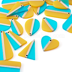 20 шт. подвески из прозрачной смолы и натурального дерева в двух стилях&nbsp;RESI-TA0004-47