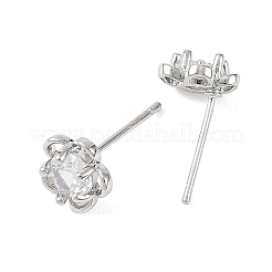 Pendientes de botón de latón con micro circonitas cúbicas de Shegrace&nbsp;XGRQ4N865-721P