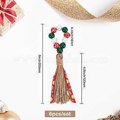 Rond de serviette en perles de bois sur le thème de noël&nbsp;AJEW-AB00034
