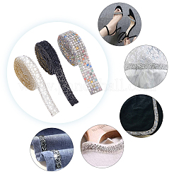 3 ярд 3 стиль пластиковый блестящий хотфикс со смоляными стразами DIY-BC0003-35