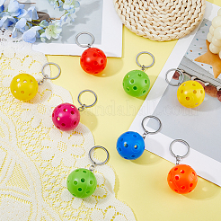 24 portachiavi con ciondolo in plastica PE in acciaio inossidabile con sfera da 6 colori&nbsp;KEYC-DC0001-41