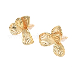 Серьги-гвоздики в форме листьев из латуни EJEW-D337-11G