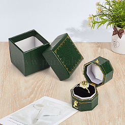 Восьмиугольные картонные коробки для колец&nbsp;CON-WH0089-190B