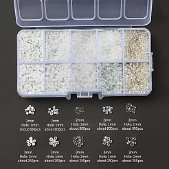 10 стиль 12/0 и 8/0 круглые прозрачные и посеребренные круглые отверстия и прозрачные и непрозрачные цвета бисер и цейлонский стеклянный бисер SEED-YW0001-35