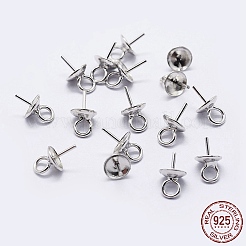 925 pendentifs tasse bélière clou en argent pur&nbsp;STER-F036-04S-6mm
