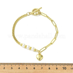 Messing Herz Charme Armbänder&nbsp;BJEW-JB13614