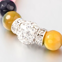 Agate naturelle bracelets de perles à facettes extensibles&nbsp;BJEW-JB01991