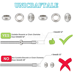 200 шт. кольцевые разделительные бусины из нержавеющей стали 304&nbsp;STAS-UN0058-87B-P