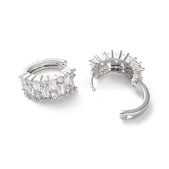 Серьги-кольца из латуни с прозрачным кубическим цирконием EJEW-S241-07P