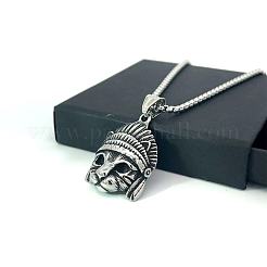 Мужские ожерелья из нержавеющей стали с подвеской в форме кошки в стиле хип-хоп WP1772