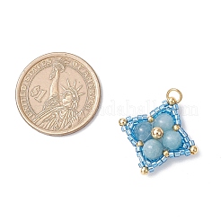 Подвески в форме звезды из натуральных и синтетических смешанных драгоценных камней и стеклянных бусин PALLOY-MZ00691