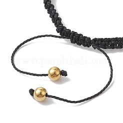 Bracelet de perles tressées en acrylique et alliage sur le thème du sport&nbsp;BJEW-JB10122-01