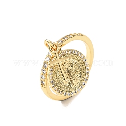 Манжеты из латуни с микро паве кубический цирконий для женщин&nbsp;RJEW-K264-08G