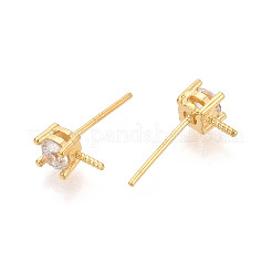 925 застежка для сережек-гвоздиков из стерлингового серебра с прозрачными кубическими циркониями&nbsp;STER-T008-71G