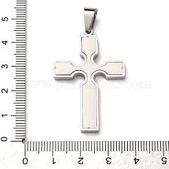 304ステンレスペンダント  クロスチャーム  ステンレス鋼色  42x26.5x3mm  穴：8x5mm&nbsp;STAS-F323-01P