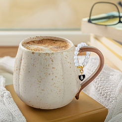 Сердце/плоское круглое украшение с подвеской из эмали из сплава с буквой B&nbsp;HJEW-AB00692