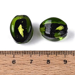Manuell Silber Folie-Glas Perlen&nbsp;FOIL-N034-01E