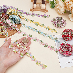 9 ярд двухцветной полиэстеровой кружевной ленты с цветочной вышивкой OCOR-WR0001-50