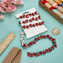 1 ярд железных стеклянных цепочек со стразами&nbsp;CH-FG0001-01B