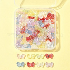 105 шт. 7-цветные переливающиеся прозрачные акриловые бусины с УФ-покрытием OACR-FS0001-88