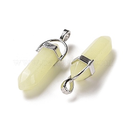 Пулевидные подвески из синтетического светящегося камня&nbsp;LUMI-PW0001-055-C