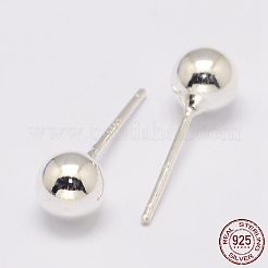 925 Sterling Silber Ohrstecker&nbsp;STER-K028-01S-4mm