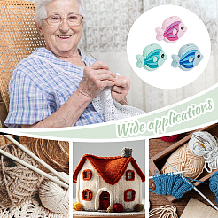 6 шт. 3 цвета силиконовые бусины в виде рыбок протекторы для спиц/стопоры для спиц DIY-NB0010-36