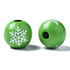 Расписные европейские бусины из натурального дерева WOOD-S057-040