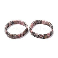 Pulseras elásticas de rodonita natural con cuentas facetadas para mujer&nbsp;BJEW-K251-08I