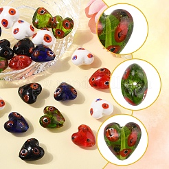 24шт 5 цвета стеклянные бусины Миллефиори ручной работы LAMP-FS0001-36