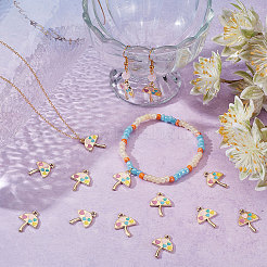 30 зонт с подвесками из эмалевого сплава в форме сердца&nbsp;ENAM-SC0002-98