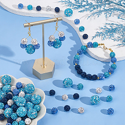 100шт 5 цвета полимерной глины бусины со стразами&nbsp;RB-OC0001-10A