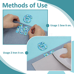 2 комплект из 2 стилей вышитых букв и цифр на тканевой основе&nbsp;PATC-FG0003-32