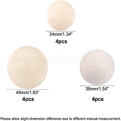 Натуральный деревянный круглый шар WOOD-PH0001-17-WH