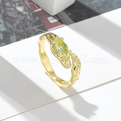 Кольца-манжеты из конского глаза с кубическим цирконием RJEW-G337-17G