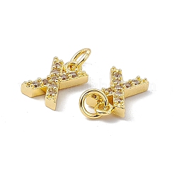 Echte 18 Karat vergoldete Messing Micro Pave klare Zirkonia Charms&nbsp;KK-E068-VB452-X