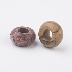 Natürliche polychrome Jaspis/Picasso-Stein/Picasso-Jaspis europäische Perlen&nbsp;G-G740-12x6mm-22