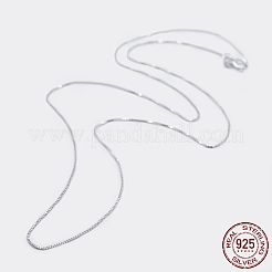 Collane a catena a maglie quadrate in argento sterling rodiato anti-ossidazione 925&nbsp;STER-F039-40cm-05P