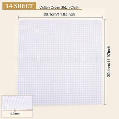 Ткань для вышивки крестиком из хлопка плотностью 11 карат.&nbsp;LS-DIY-WH0032-31A-01